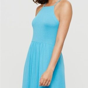 Lou & Grey Blue Jersey Maxi Dress – Spaghetti Strap Scoop Neck – Size L